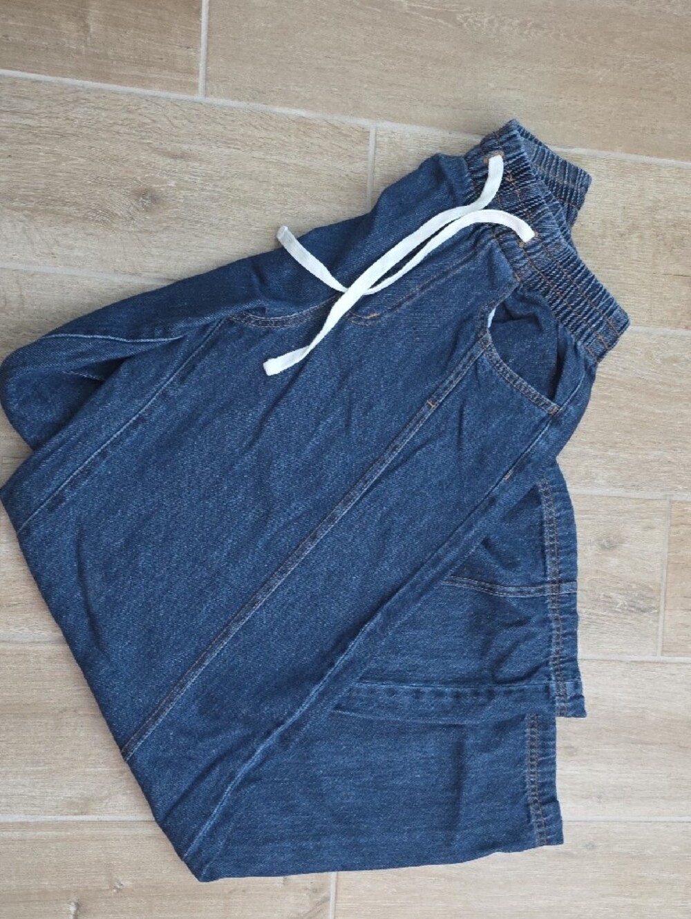 Universal Thread Dark Blue Wide Leg Drawstring Jeans - Picture 3 of 3